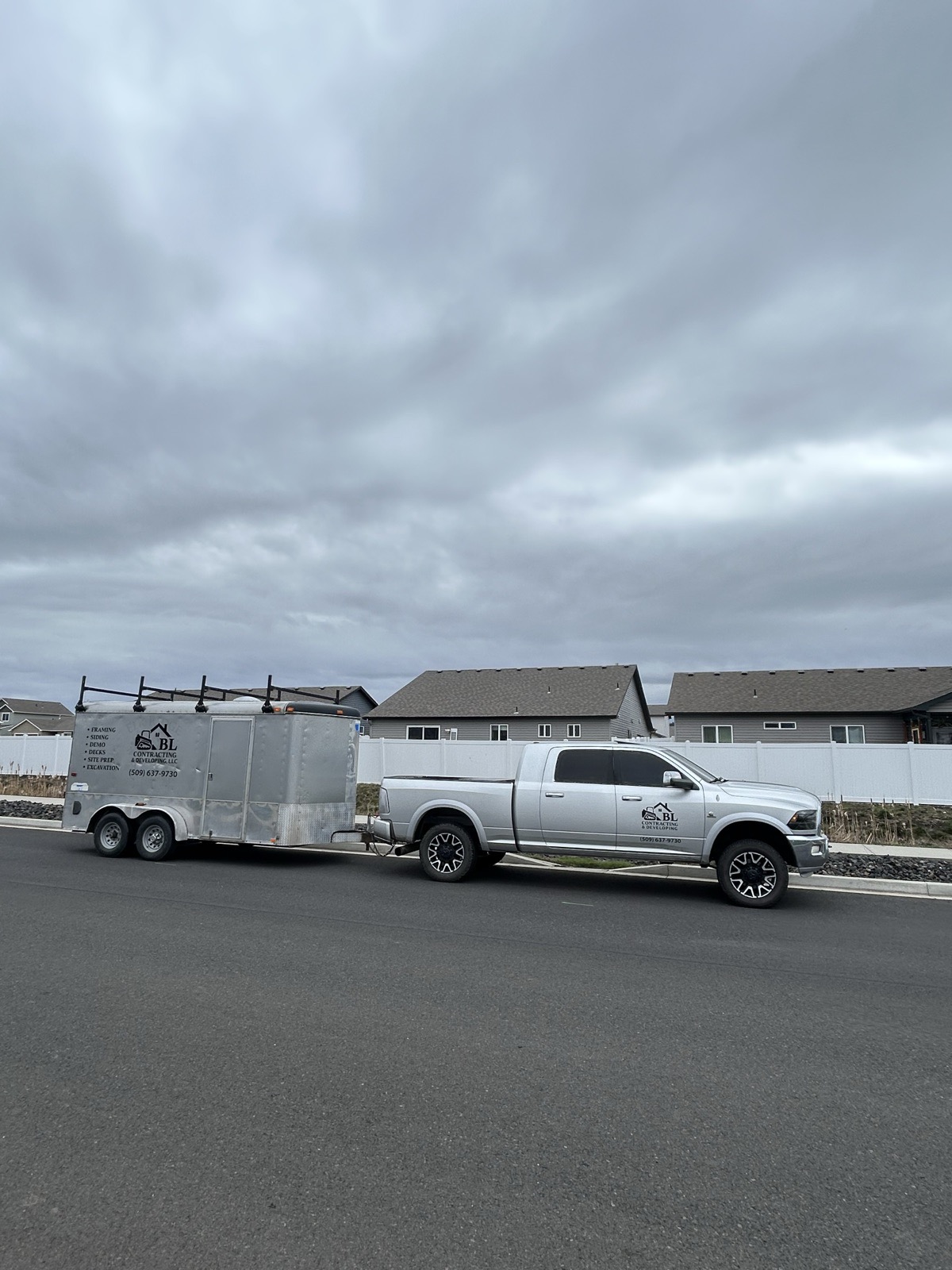 BL Contracting truck and equipment